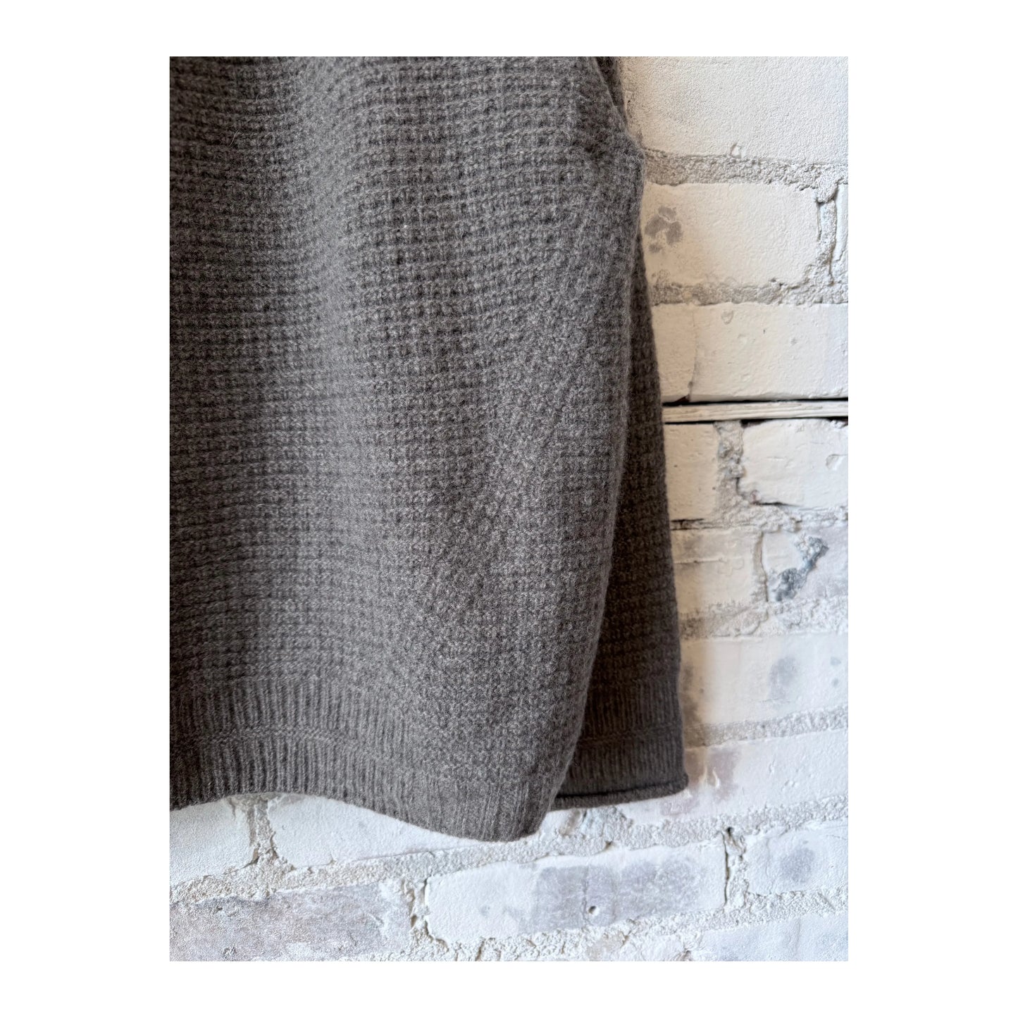 Women's wool cashmere pullover in greige by Pas De Calais, featuring a cozy, soft knit with a relaxed fit and ribbed cuffs.