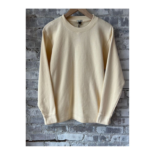 Men's Wythe cotton longsleeve thermal shirt in cream, soft and warm, with a comfortable fit and classic design.