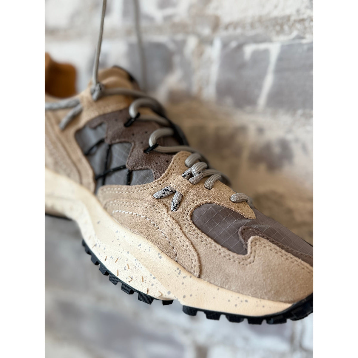 Flower Mountain Yamabushi Man Suede/Nylon Sneaker – Light Grey Dark Gray
