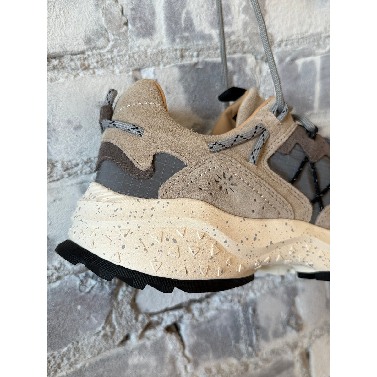 Flower Mountain Yamabushi Man Suede/Nylon Sneaker – Light Grey Dark Gray