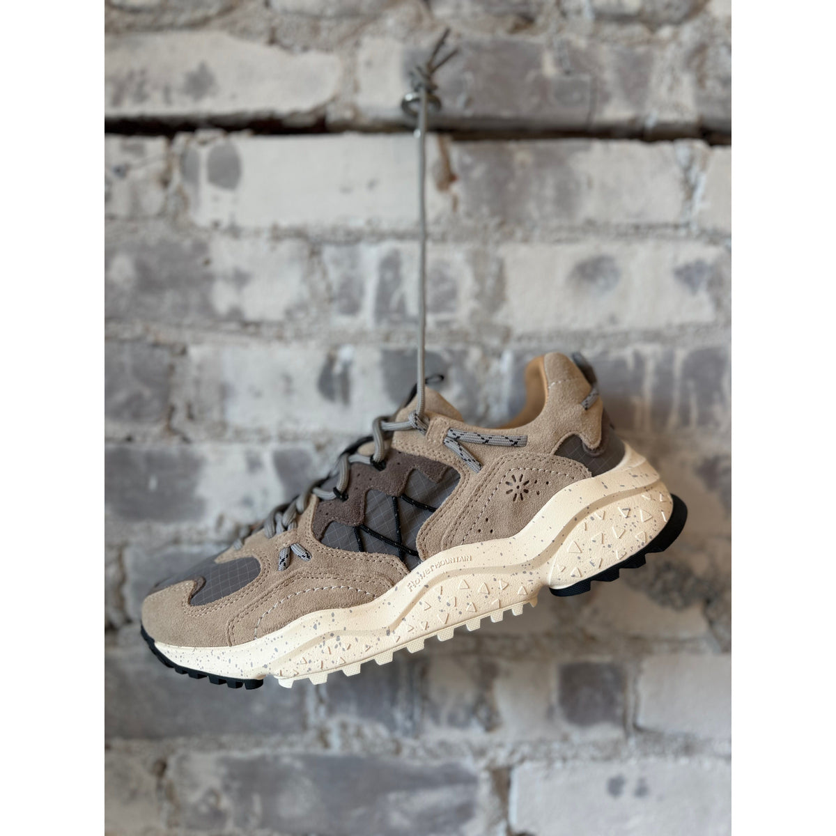 Flower Mountain Yamabushi Man Suede/Nylon Sneaker – Light Grey Light Slate Gray