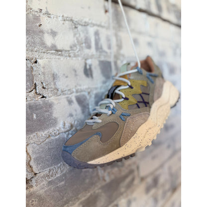 Flower Mountain Yamabushi Man Suede/Nylon Sneaker – Taupe/Mud/Yellow Light Gray