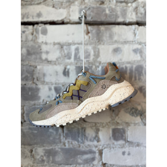 Flower Mountain Yamabushi Man Suede/Nylon Sneaker – Taupe/Mud/Yellow Dark Gray