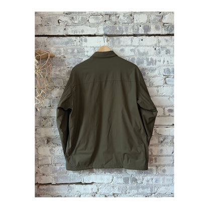 Men's Yoshitaka cotton nylon military shirt jacket by Aspesi featuring a structured design and durable fabric, ideal for casual wear.