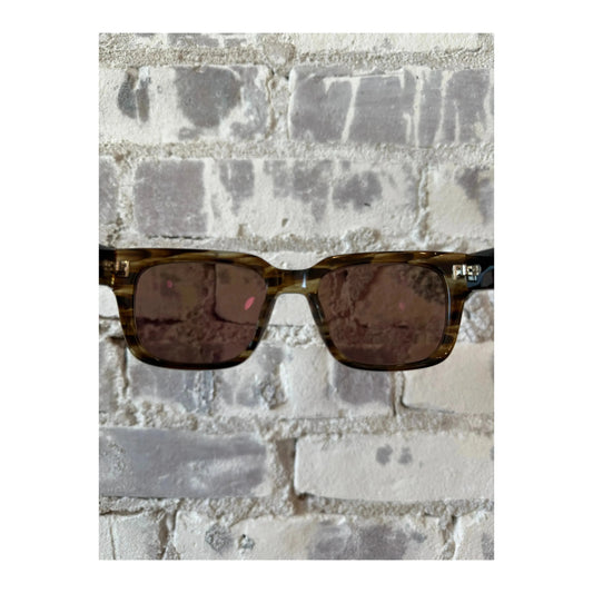 Men's Zander Sunglasses by Barton Perreira with sulcata tortoise and espresso-colored frames, showcasing stylish eyewear design.