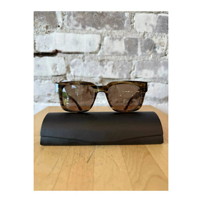 Men's Barton Perreira Zander sunglasses with sulcata tortoise and espresso-colored frames, featuring classic, stylish design.