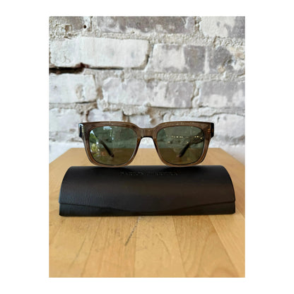 Men's Barton Perreira Zander sunglasses in Tabac and Green Smoke with sleek frame and tinted lenses.