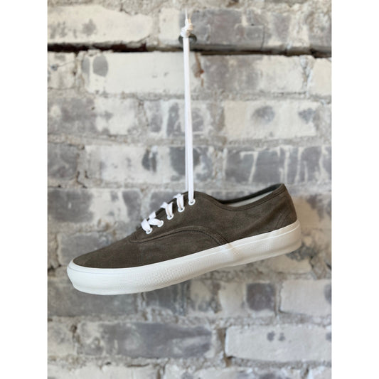 Men's ZDA Marathon Military Trainer in dark beige suede with white sole, Reproduction Of Found x ZDA sneaker, stylish and casual footwear
