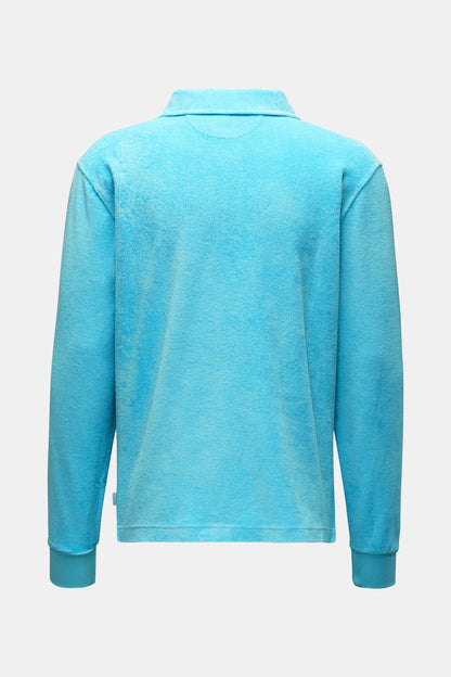 Terry Long Sleeve Polo Shirt - Turquoise - DUNE + SALT