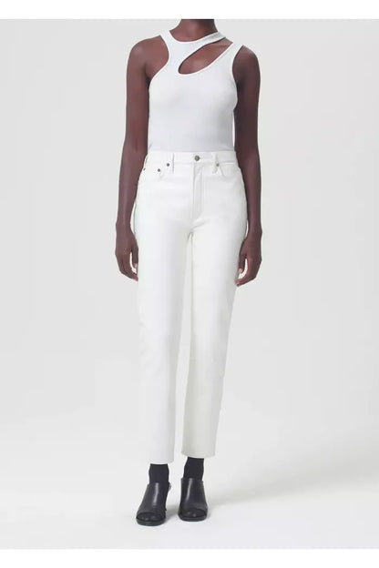 Recycled Leather Riley Long High Rise Straight - Lace - DUNE + SALT