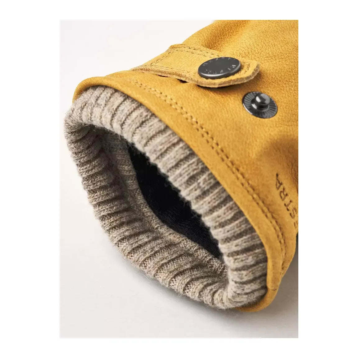Men's Hestra Bergvik Glove in tan, stylish and warm leather glove with detailed stitching and comfortable fit.