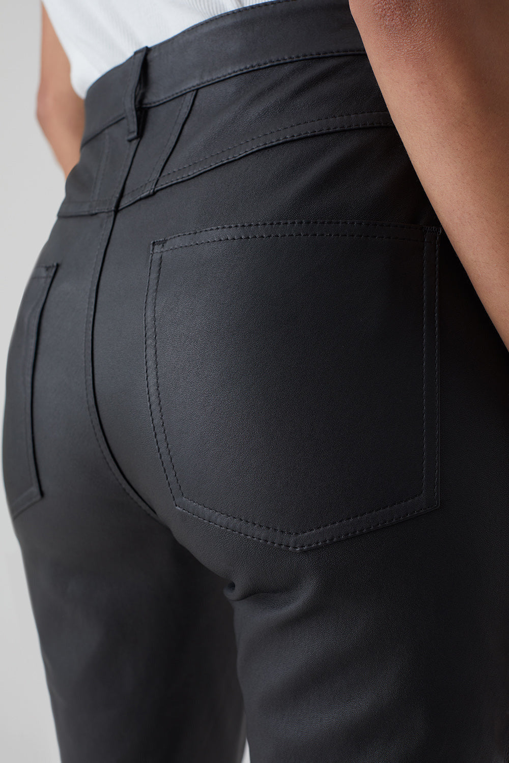 Skinny Pusher Stretch Leather Pants - Black - DUNE + SALT