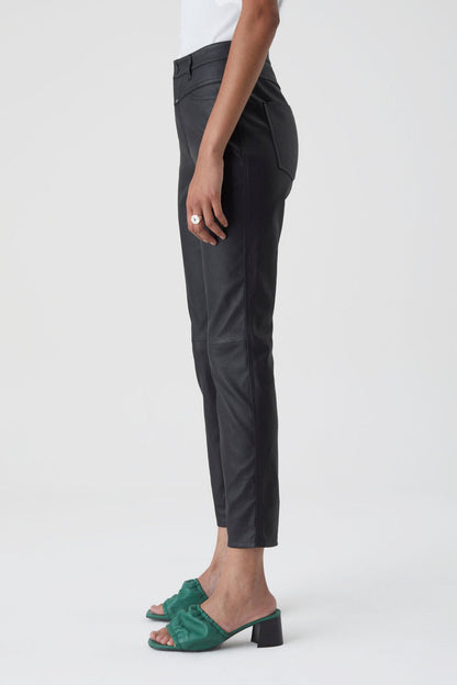Skinny Pusher Stretch Leather Pants - Black - DUNE + SALT