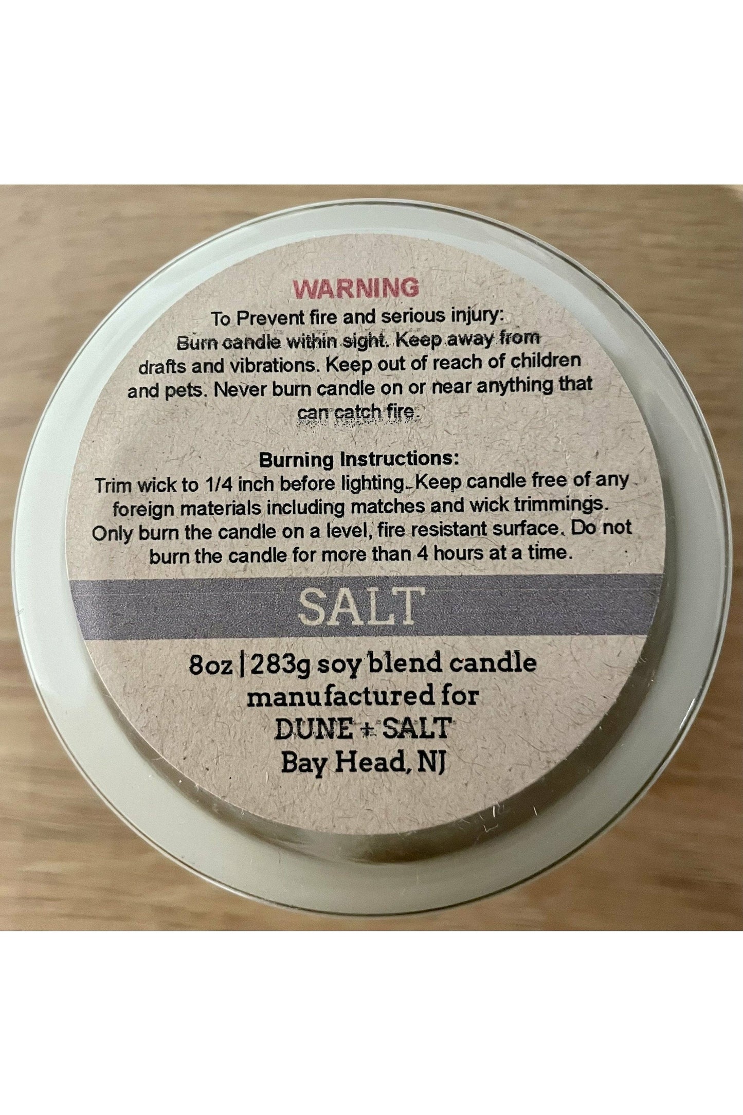 Dune and Salt Soy Candle 8 oz - "Salt" Gray