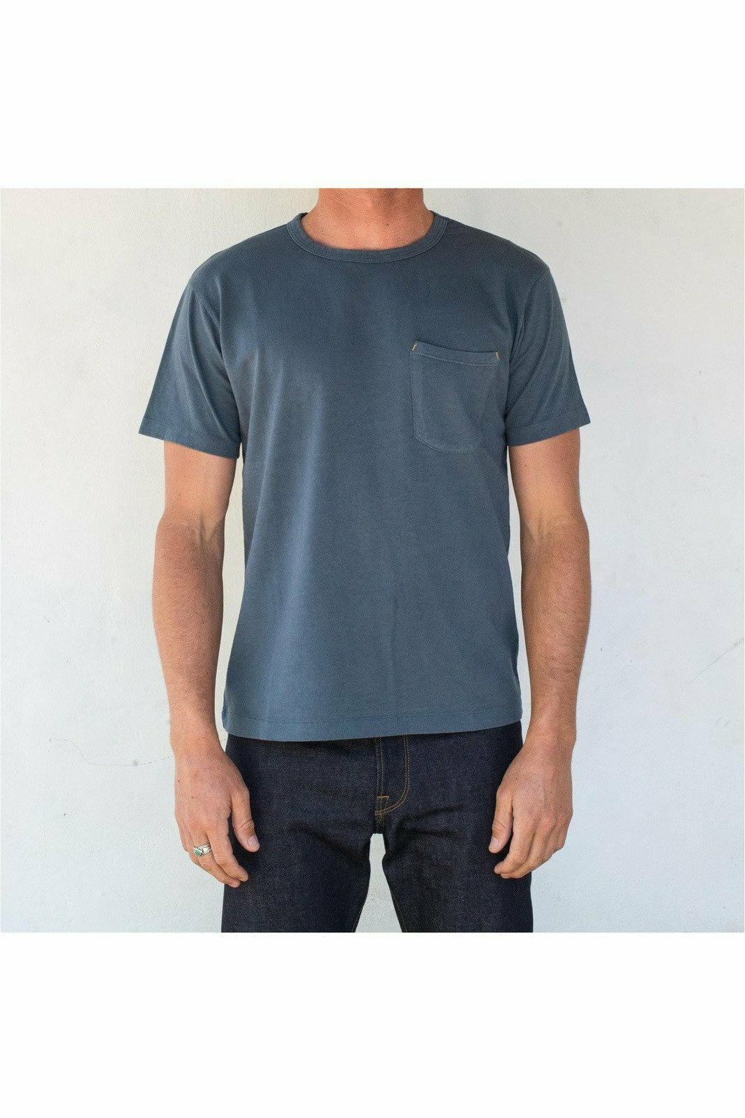 Freenote Cloth 9 Ounce Pocket T-Shirt - Faded Blue Dim Gray