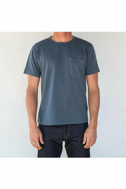 Freenote Cloth 9 Ounce Pocket T-Shirt - Faded Blue Dim Gray