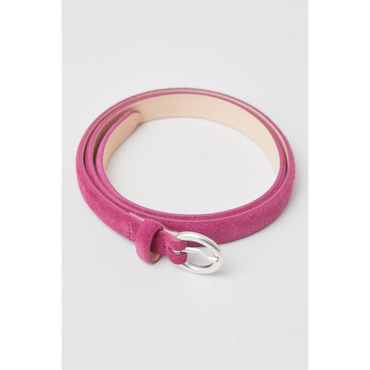Women's raspberry pink suede belt by Closed, 70cm length, stylish accessory with a smooth suede finish.